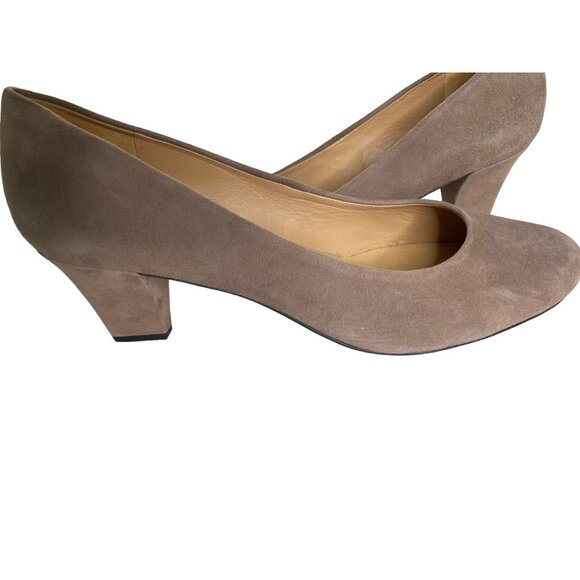 Trotters Signature NWOB Penelope Womens Tan Suede 2 1/4" Heel Shoe Size 10 1/2W - Picture 2 of 7
